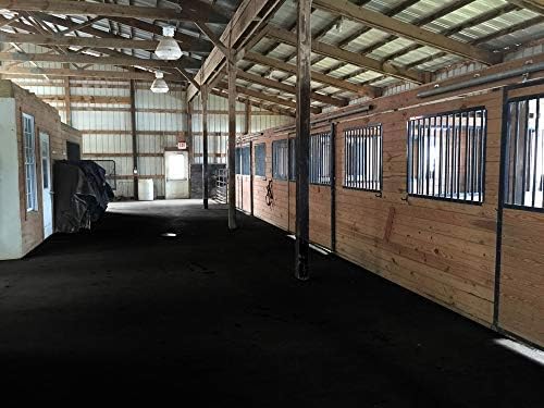 American Floor Tiles - Heavy Duty Stall Tiles - Stable/Horse Tiles - Thick, Durable Rubber Flooring Solid Black 14' x 14' Set 1/2" Thick (49 Tiles Total)