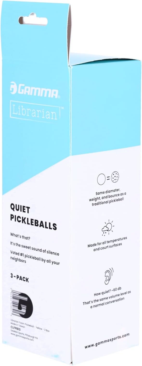Gamma Librarian Foam Pickleball Balls, Foam Balls for Pickleball Practice with True Bounce on All Surfaces, Box of 48, 3 Pack or 6 Pack