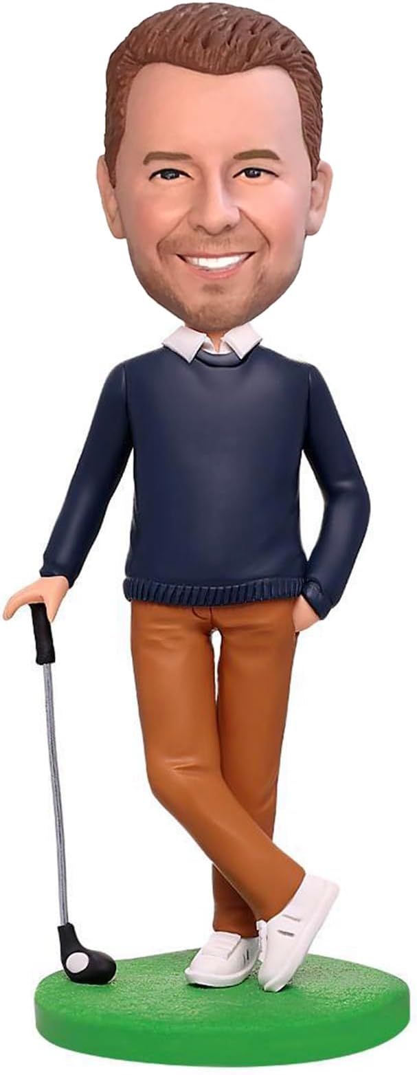 Yolie Stylishbobblehead Customized Bobblehead Dolls, Golf Handmade Personalized Sculpture Gifts for Men, Boyfriends, Husbands, Office Colleagues or Bosses