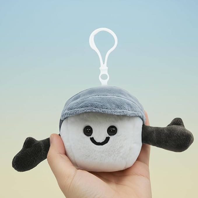 4 Pcs Plush Golf Ball Keychain, Golf Club Keychain, Soft Smiling Golf Gift for Men, Women, Coaches, Sport Team Players Birthday Party Favors