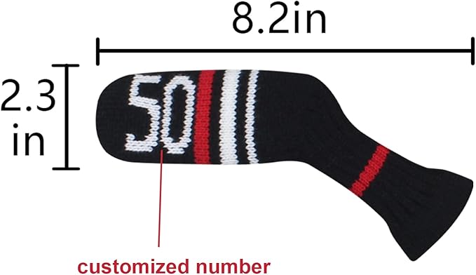 Scott Edward 1/7/10 Pcs Knitted Golf Club Head Covers for Irons Wedge Cuteness and Basically Socks Shape Washable Golf Club Head Protector on Red/Blue Warning Style