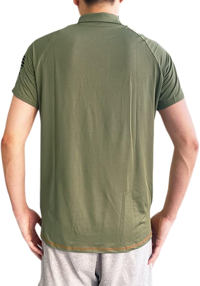 HARGLESMAN Men's 1776 Independence Day American Flag Short Sleeve Polo Golft Shirt(S-3XL)