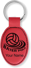 LaserGram Oval Keychain, Water Polo, Personalized Engraving Included