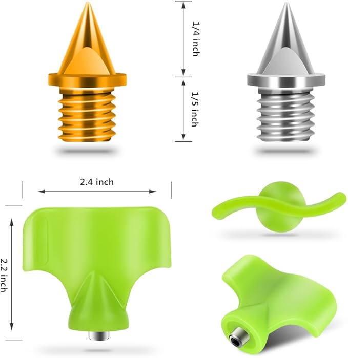 1/4 Inch Carbon Steel Track Spikes, 32 Pieces Lighter Weight Spikes Track Shoes, Each Nail Weighs Only 0.47 Grams, Used for Track and Field Sprinting or Cross Country