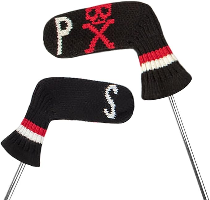 Scott Edward 10 Pcs Golf Club Head Covers for Irons Cuteness Basically Socks Shape Washable Durable Golf Club Head Protector Double Sided Knit Suitable for Most Brands