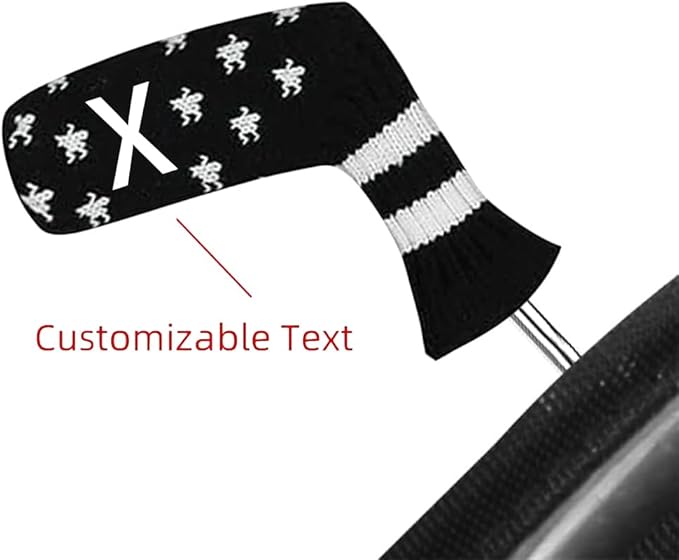 Scott Edward 1/7/10 Pcs Knitted Golf Club Head Covers for Irons Wedge Cuteness and Basically Socks Shape Washable Golf Club Head Protector on Pattern Style Double Sided Customized