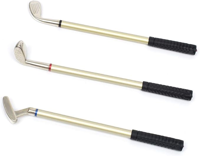 Leather Golf Club holder with three golf club pen, suitable for desk decoration, boss Dad Unique Golf Gifts
