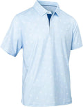 Mens Golf Shirts Quick Dry Moisture Wicking Casual Short Sleeve Performance Athletic Print Collared Stylish Men Polo Shirt