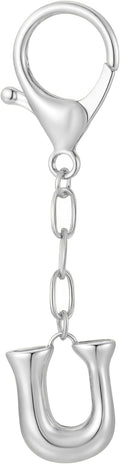 Gold Bubble Initial Keychain Charm for Women Chunky Bag Purse Charms A-Z Letter Key Chains for Handbag Accessories