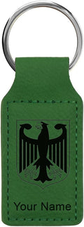 LaserGram Rectangle Keychain, Coat of Arms Germany, Personalized Engraving Included (Green)