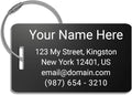 Personalized Metal Luggage Tag - Laser Engraved Aluminum Luggage Tags Pack of 1 (Black, 2x3.5)
