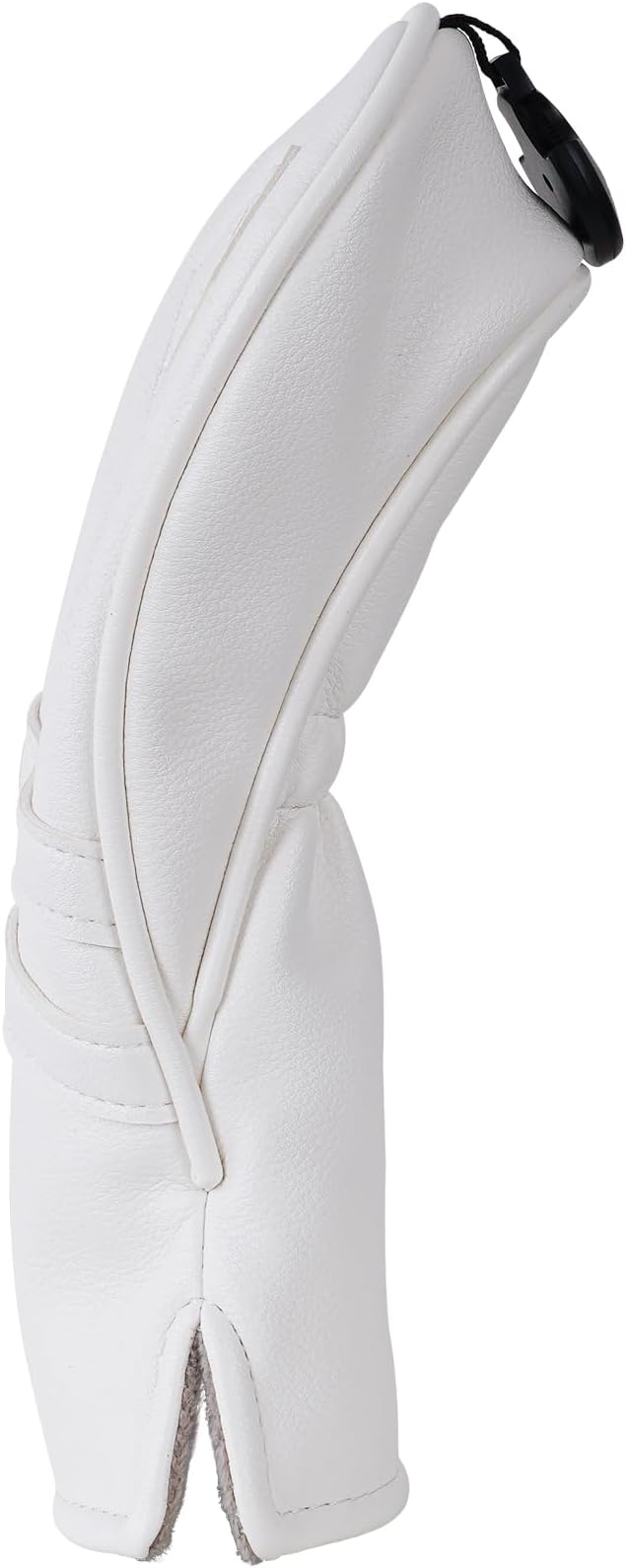 Golf Club Head Covers for Woods and Drivers, Premium PU Leather Striped Simple Golf Club Covers, Golf Headcovers Set All White, Customizable
