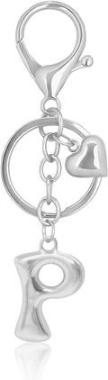 Gold Bubble Heart, Cherry, Bow & More Designs Letter Initial Keychain Bag Charms – Cute Purse Charms for Handbags
