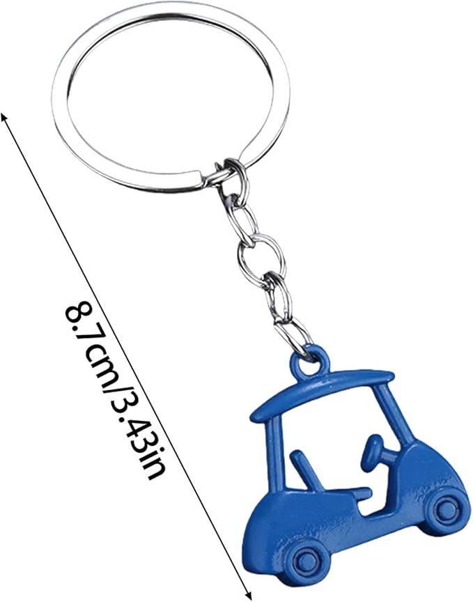 Pack Of 2 Zincs Alloy Realistic Golf Cart Keychains Golf Themed Holder Lightweight For Keys Bags Accessories