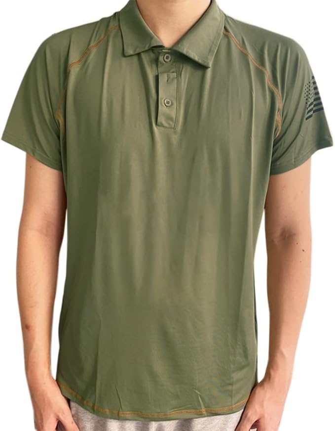HARGLESMAN Men's 1776 Independence Day American Flag Short Sleeve Polo Golft Shirt(S-3XL)