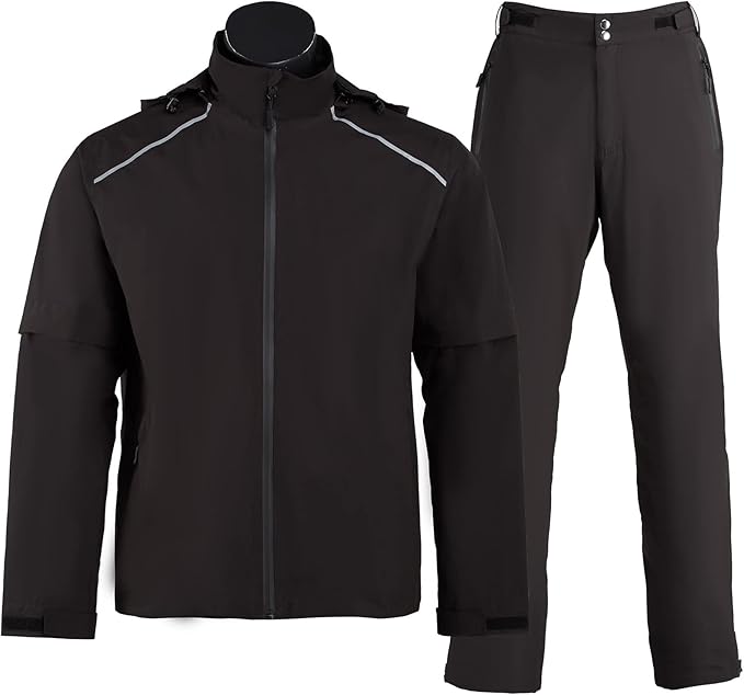 K.E.J. Golf Rain Jacket for Men Waterproof Raincoat Lightweight Jacket Golf Suit for Hiking Cycling Running Camping Traveling