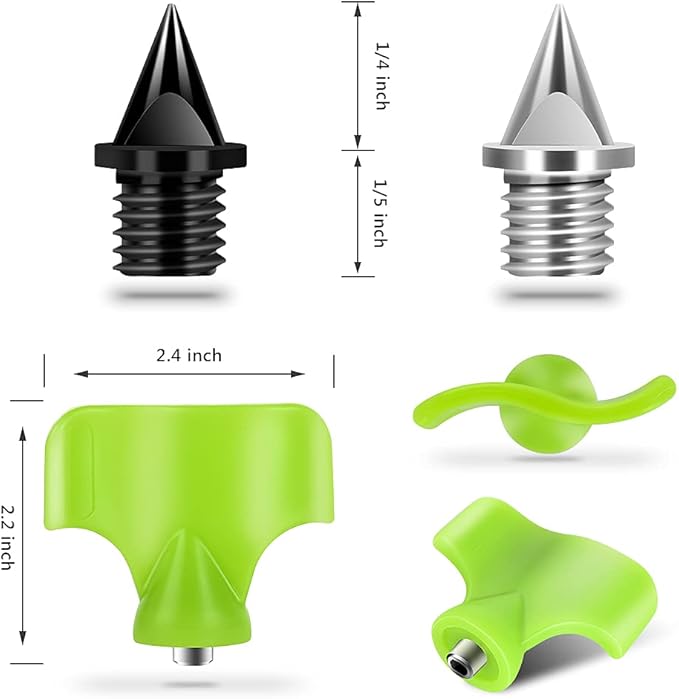 1/4 Inch Carbon Steel Track Spikes, 32 Pieces Lighter Weight Spikes Track Shoes, Each Nail Weighs Only 0.47 Grams, Used for Track and Field Sprinting or Cross Country