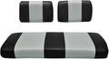 Seat Cover Replacement for Yamaha G-2/G-9 Golf Cart - Front Bench Seat - Premium Marine Vinyl -5 Panel Stitching - Staple On Installation - Two-Tone Golf Cart Seat Covers (Black & Silver)