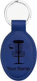 LaserGram Oval Keychain, Disc Golf, Personalized Engraving Included