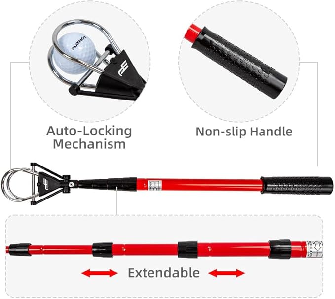 Dr.Acces Golf Ball Retriever - Premium Telescopic Stainless Steel Stick for Easy Golf Ball Pickup