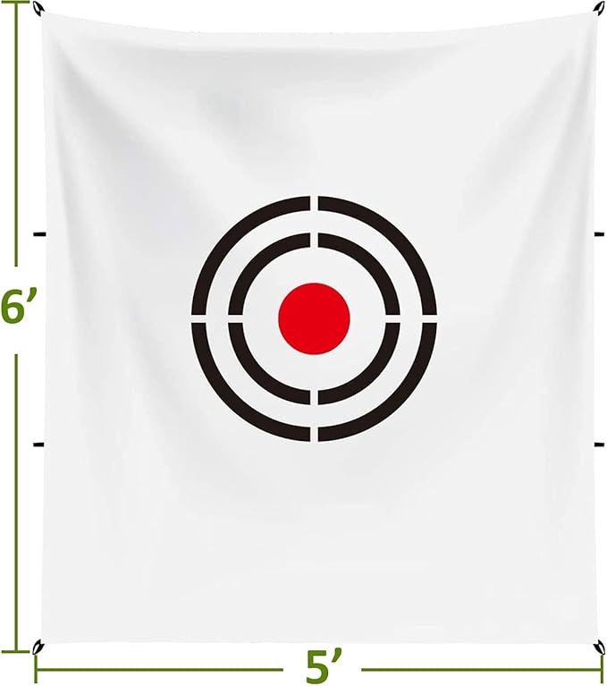 Golf Target Hitting Cloth - 6 X 5 FT White Fast Setup Sturdy Practice Trainers Basement Yard for Golfers Adults Players Teens Gifts
