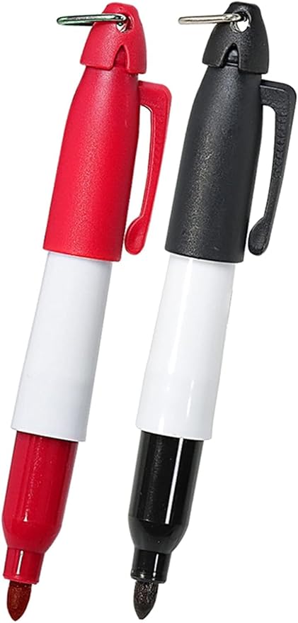 2Pcs Red and Black Golf Ball Line Marker Golf Ball Line Drawing Marker Line Template Liner Drawing Marking Alignment Putting Tool Golf Ball Line Liner Alignment Putting Tool Golf Ball Line Marker Tool