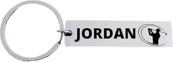 Personalized Golf Keychain, Custom Engraved Golf Jewelry, Gift for Golfer