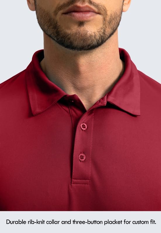 Men's Polo Shirt Long Sleeve Golf Shirts Lightweight UPF 50+ Sun Protection Cool Shirts for Men Work Fishing Outdoor