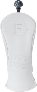 Golf Club Head Covers for Woods and Drivers, Premium PU Leather Striped Simple Golf Club Covers, Golf Headcovers Set All White, Customizable