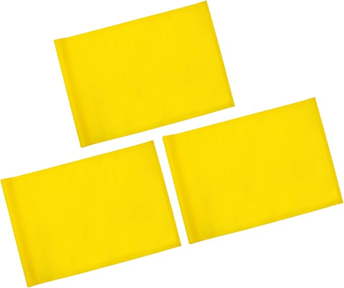 KINGTOP Golf Flag 20x14 Inch - Plain Yellow, 420D Nylon, Tube Inserted - Standard Putting Green Flags for Driving Range, Backyard Practice, Golf Courses, Country Club, 3-Pack