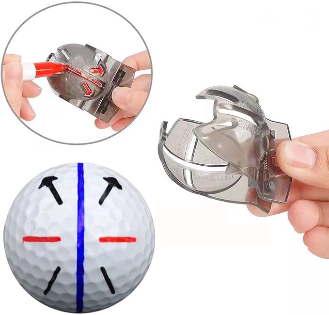8 Pack Precision Golf Ball Marker, Upgrade Golf Accessories, 4 Golf Ball Marking Stencils and 4 Colors Golf Ball Markers, Golf Ball Line Marker Tool, Golf Ball Alignment and Identification Tool