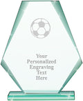 6" Jade Pyramid Crystal Award with Custom Engraving - Personalized Corporate Trophy Awards