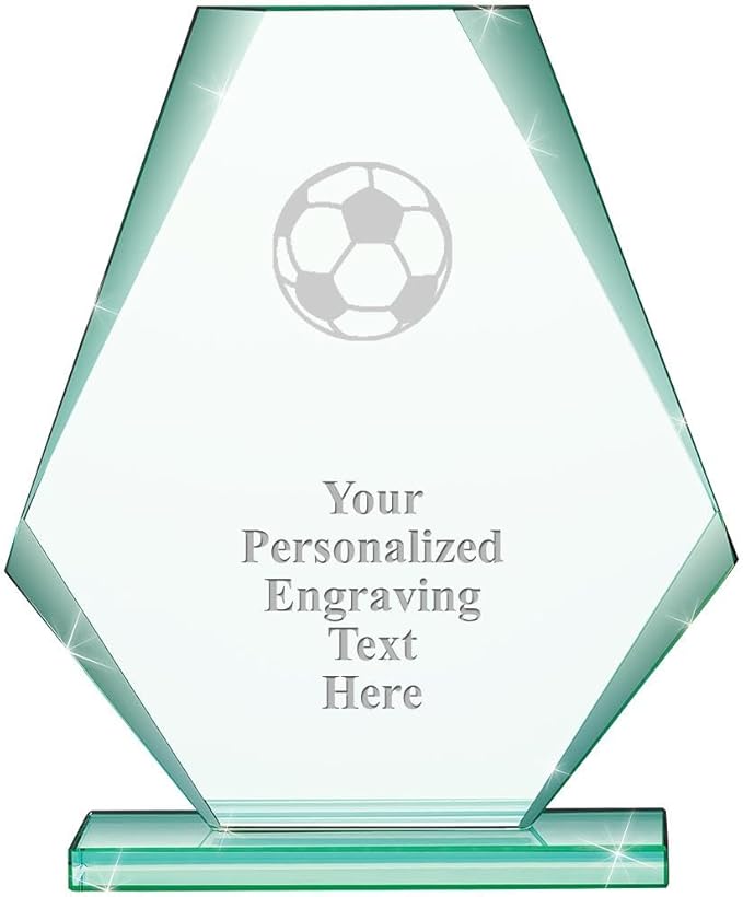 6" Jade Pyramid Crystal Award with Custom Engraving - Personalized Corporate Trophy Awards