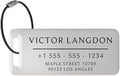 Personalized Luggage Tags for Suitcases - Stainless Steel Custom Luggage Tags for Backpacks & Bags, Sturdy, Waterproof & Heavy Duty (Silver / 3" x 1.25")
