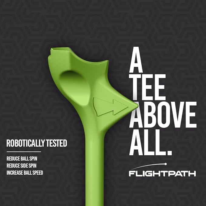 FLIGHTPATH Diamond Golf Tees – Patented Design to Reduce Spin for Long, Straight Drives – Low-Friction 3.25” Long Tees, Robotically Tested for Ball Spin – USGA Approved Performance