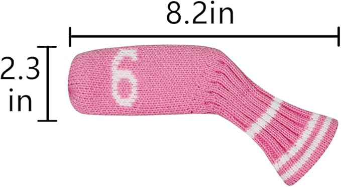 Scott Edward 1/7/10 Pcs Knitted Golf Club Head Covers for Irons Wedge Cuteness and Basically Socks Shape Washable Golf Club Head Protector on Classic Stripes Style，Double Sided Customization