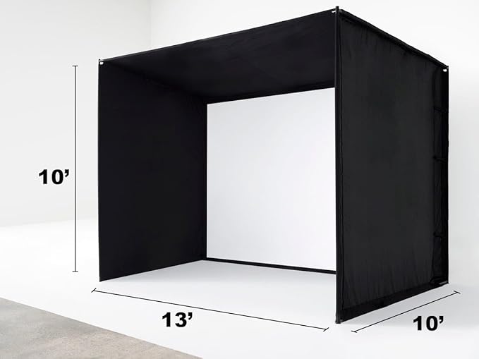 SkyTrak ST MAX Golf Simulator Ultimate Studio Package – Dual Radar & Photometric Launch Monitor with Speed Training, Impact Screen, HD Projector, Hitting Mat & Enclosure for Home or Garage