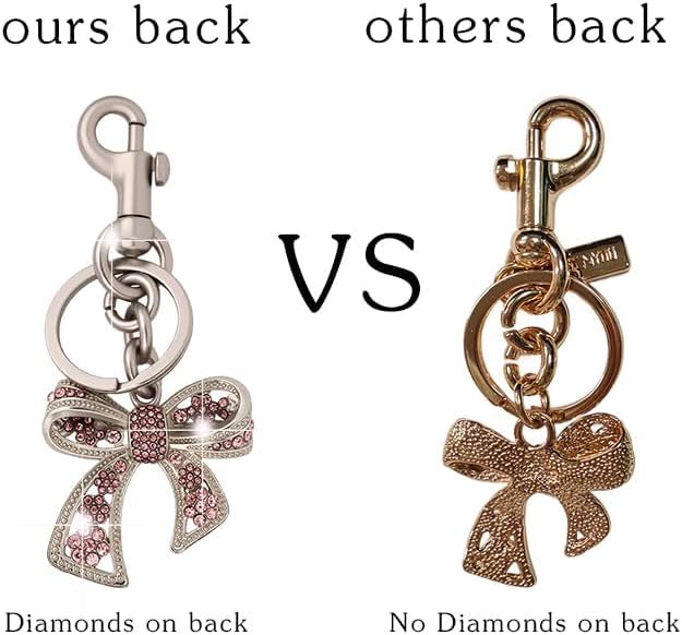 Heart Bag Charm,Cute Bowknot Bag Charm Keyring Heart Keychain Bag Accessories for Women
