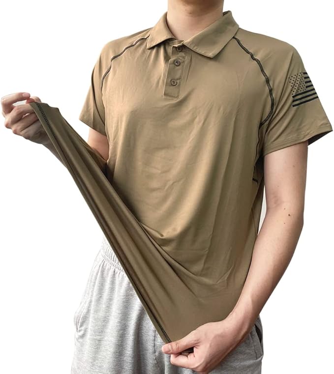 HARGLESMAN Men's 1776 Independence Day American Flag Short Sleeve Polo Golft Shirt(S-3XL)
