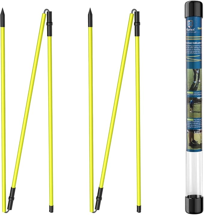 Rhino Valley Golf Alignment Sticks - 48" Collapsible Golf Practice Rods for Aiming, Putting, Full Swing Trainer, Posture Corrector with Clear Tube Case, Golf Training Equipment