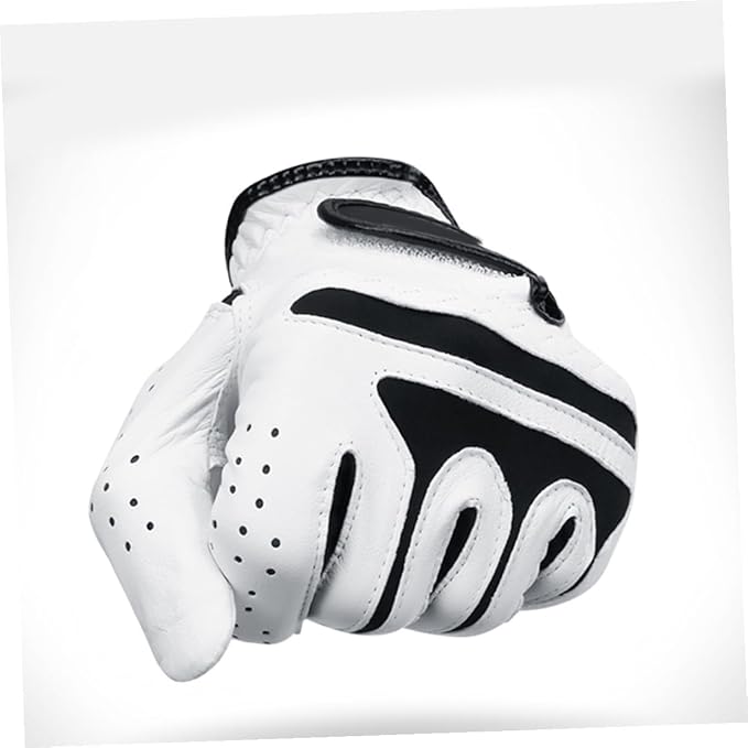 Kisangel Men's Left Hand Golf Glove Synthetic and Premium Cabretta Leather Reinforced Grip Breathable Moisture-Wicking Flexible for All Weather Conditions