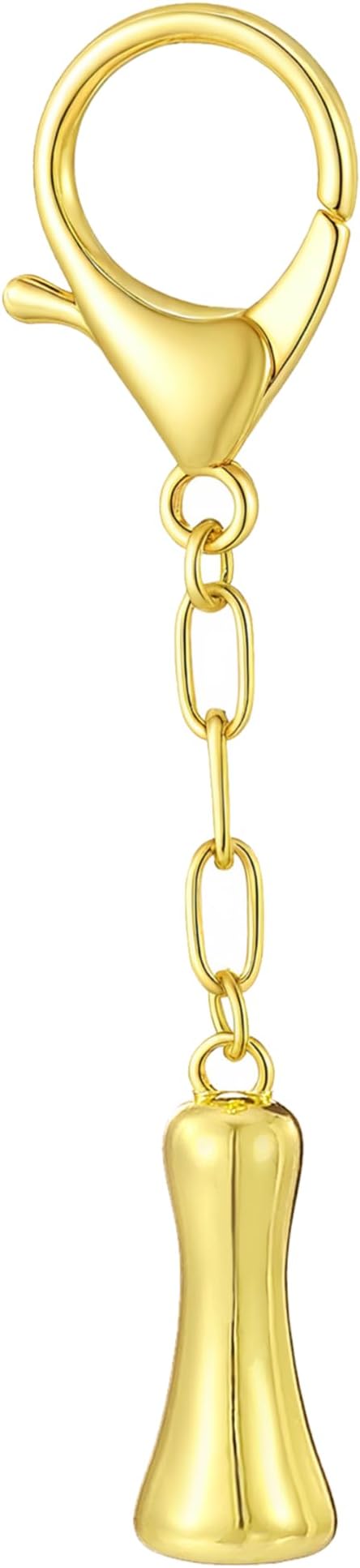 Gold Bubble Initial Keychain Charm for Women Chunky Bag Purse Charms A-Z Letter Key Chains for Handbag Accessories