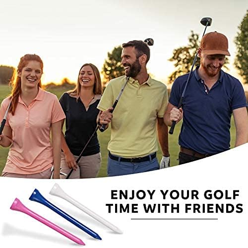 sportstider Golf Tees, 2 3/4 Inch, 77 Count, Professional Deluxe Wooden Golf Tee,More Than 20 Colors Combination, Natural Hard Wood Golf Tee