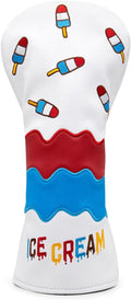 Montela Golf Club Covers Ice Cream Golf Driver Cover Fariway Wood Headcover Hybrid Covers 3 Wood Headcover Golf Head Cover for Odyssey Scotty Cameron Taylormade