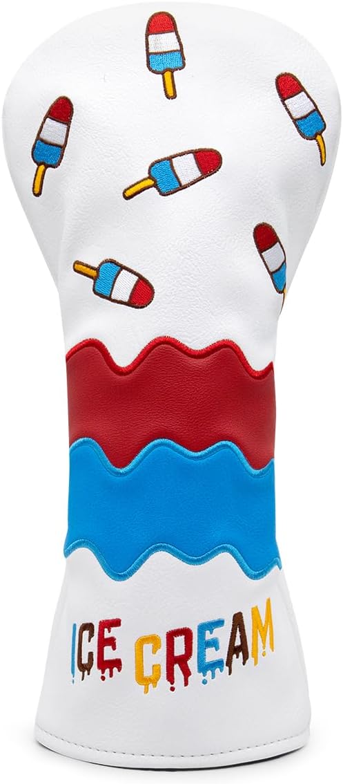 Montela Golf Club Covers Ice Cream Golf Driver Cover Fariway Wood Headcover Hybrid Covers 3 Wood Headcover Golf Head Cover for Odyssey Scotty Cameron Taylormade