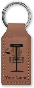 LaserGram Rectangle Keychain, Disc Golf, Personalized Engraving Included