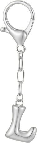Gold Bubble Initial Keychain Charm for Women Chunky Bag Purse Charms A-Z Letter Key Chains for Handbag Accessories