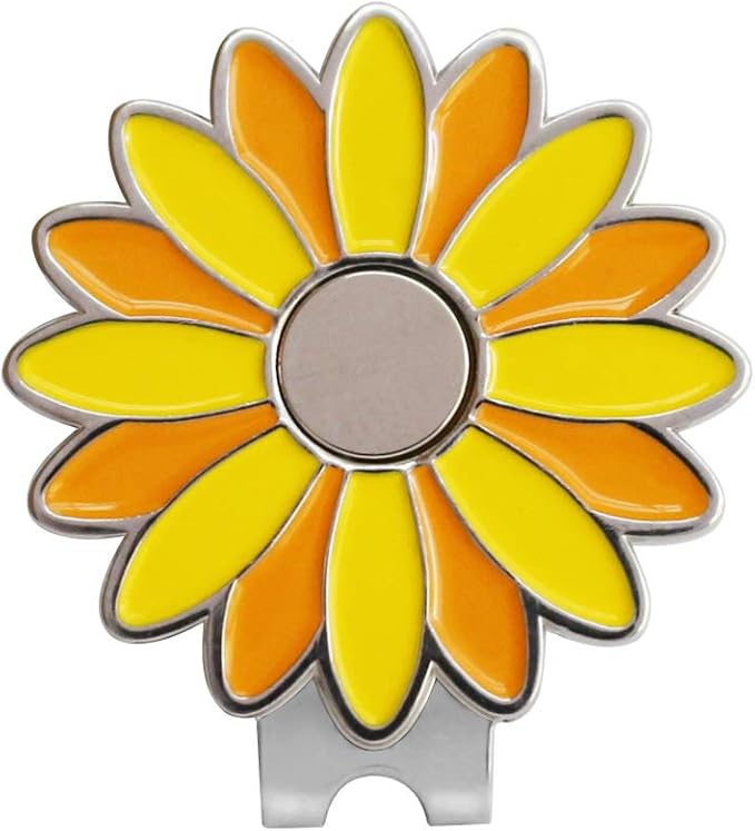 Flower Golf Ball Marker with Golf Hat Clip for Your Friend
