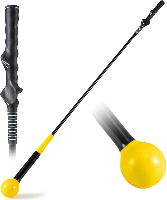 Tangkula Golf Swing Trainer, 47"/40"/31.5" Warm-Up Golf Practice Training Aid with Weighted Head for Grip, Rhythm, Flexibility, Balance, Tempo & Strength, Indoor Outdoor Golf Swing Corrector