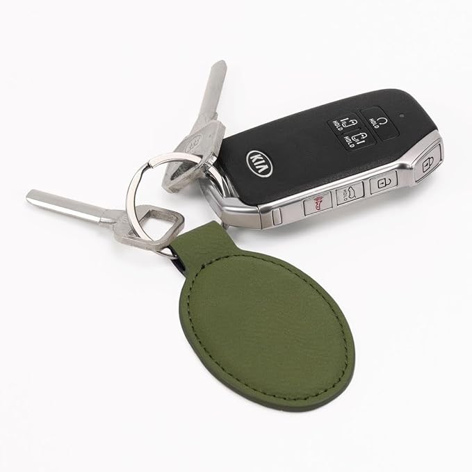 LaserGram Oval Keychain, Off Road Racer, Personalized Engraving Included (Camo Green)
